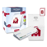 Miele XL-Pack AirClean 3D FJM Allergy Bags: 8 Bags + HA50 HEPA Filter - Avon Vacuums