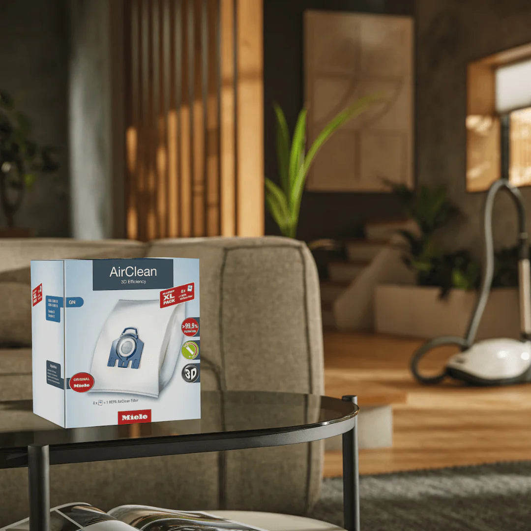 Miele XL-Pack AirClean 3D GN Allergy Bags: 8 Bags + SF-HA50 HEPA Filter - Avon Vacuums