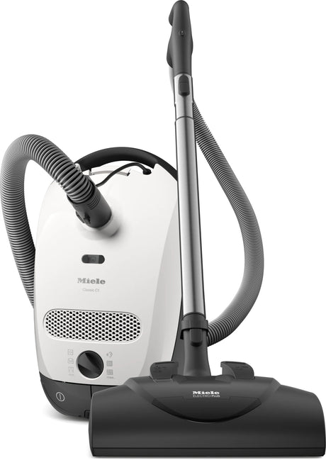 Miele Classic C1 Cat and Dog PowerLine canister vacuum in Lotus White