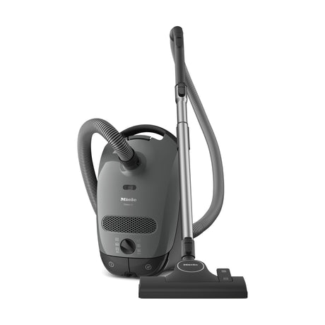 Miele Classic C1 Pure Suction PowerLine Canister Vacuum — Graphite Grey — full vacuum with included floorhead