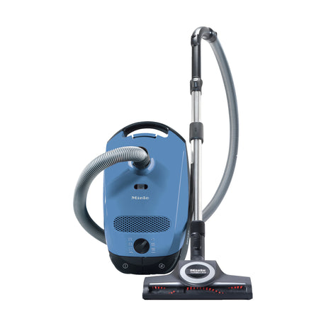 Miele Classic C1 Turbo Team PowerLine Canister Vacuum — Tech Blue — full vacuum with included floorhead
