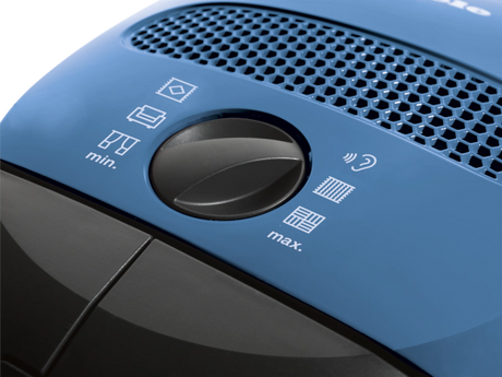 Close-up of Miele Classic C1 Turbo Team PowerLine suction control dial – variable suction settings