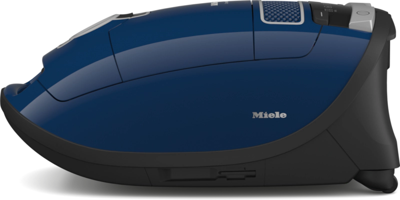 Side view of Miele Complete C3 Marin PowerLine Canister Vacuum – Marine Blue