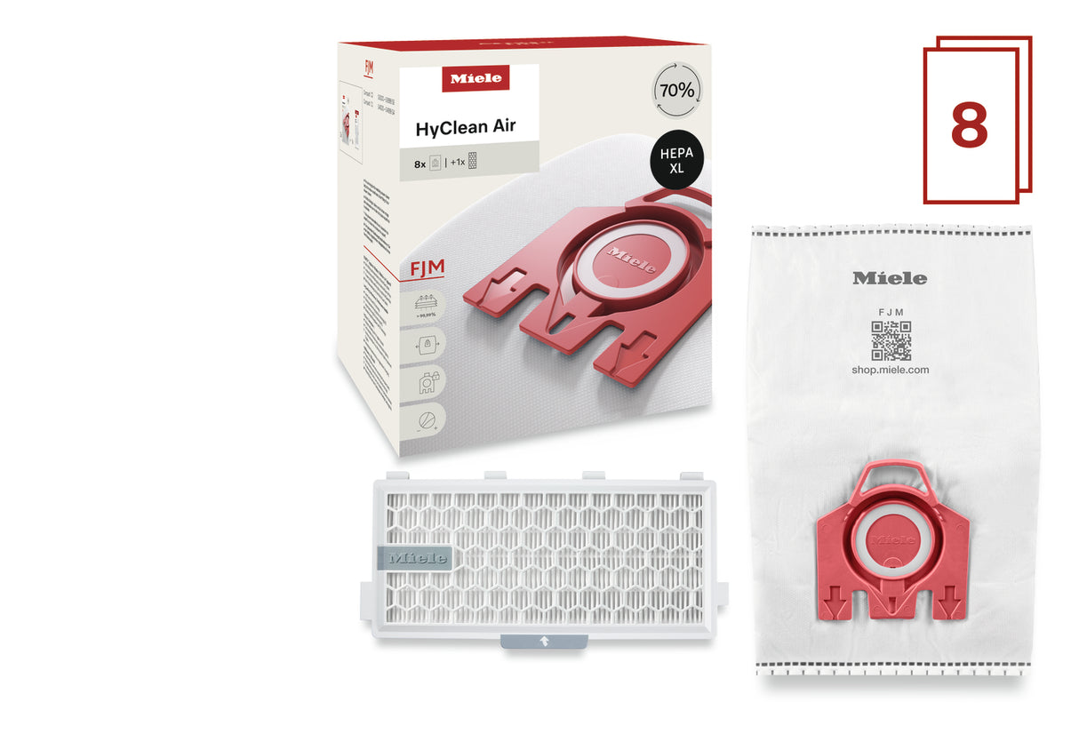 Miele HyClean Air CO Allergy XL Pack contents 8 bags 1 HEPA filter for Guard M1
