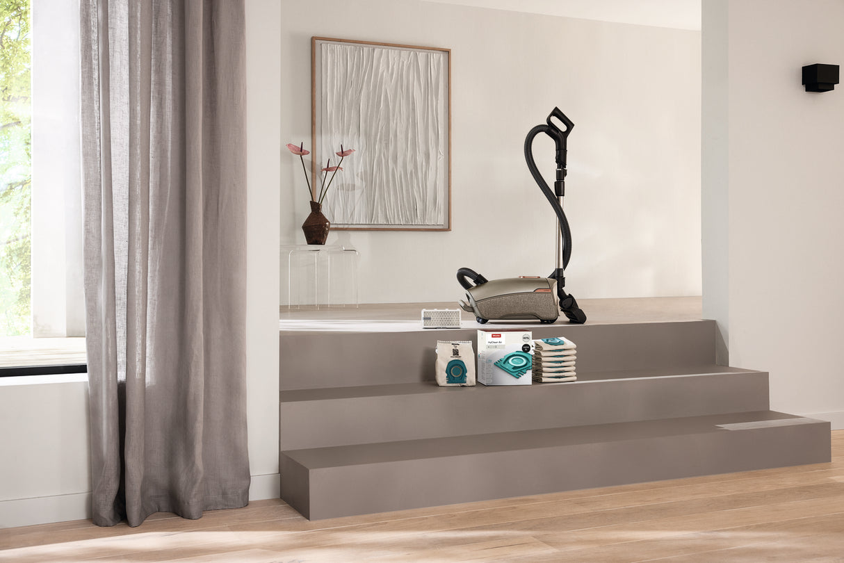 Miele HyClean Air TU Allergy XL Pack lifestyle with Guard L1 vacuum