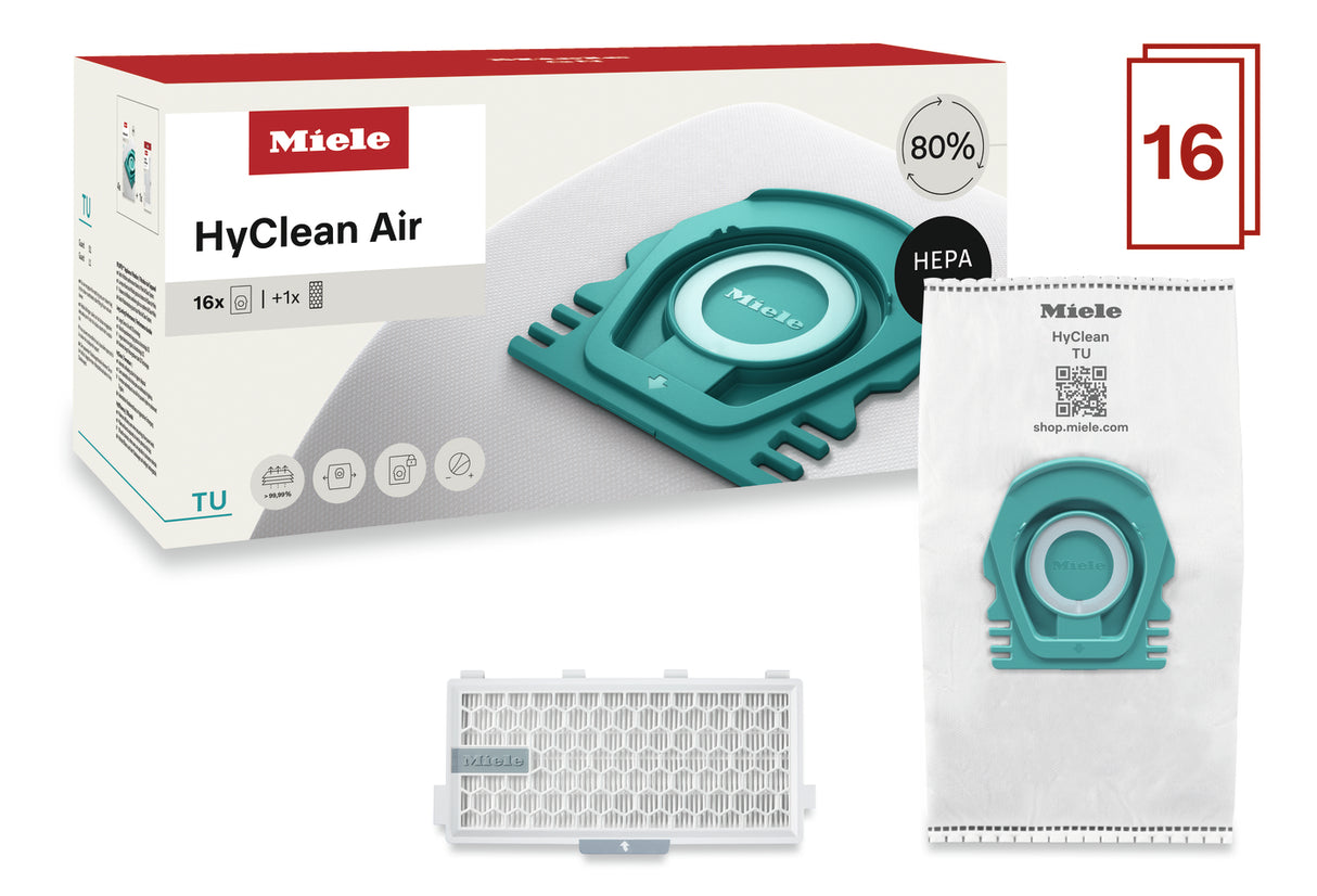 Miele HyClean Air TU Performance Pack contents 16 bags 1 HEPA filter for Guard L1 and S1