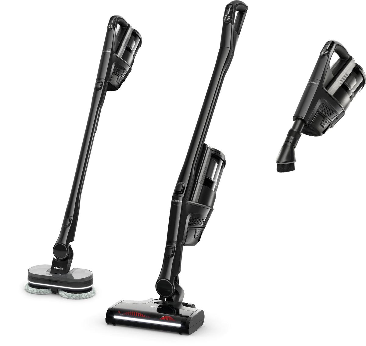 Miele Triflex HX3 Aqua Wet/Dry Cordless Stick Vacuum side profile Miele vacuum