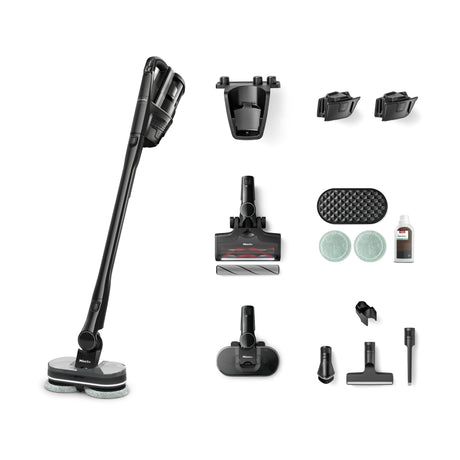 Miele Triflex HX3 Plus Aqua — vacuum and included Aqua equipment layout
