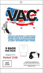 Perfect C105/Clean Obsessed CO711 H-10 HEPA Bags, 9 Pack, SKU VAC4