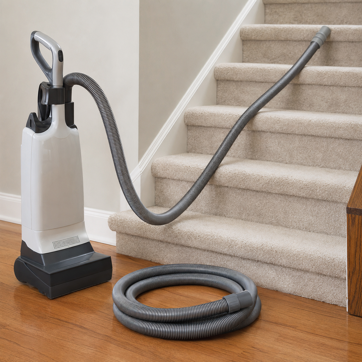 SEBO Extension Stretch Hose 9'2" (1495AM) | Flexible High-Reach Hose shown in a realistic use or maintenance setting