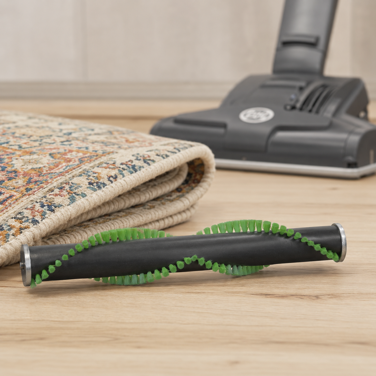 SEBO Soft Bristle Brush Roller 12" (5010GE) | For ET-1 Powerhead — Delicate Rugs shown in a realistic use or maintenance setting