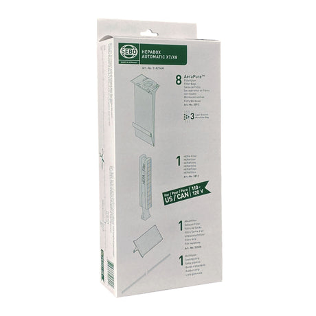 SEBO 51829AM HEPA Service Box AUTOMATIC X7, X8 - AeraPure (Green Box Only)