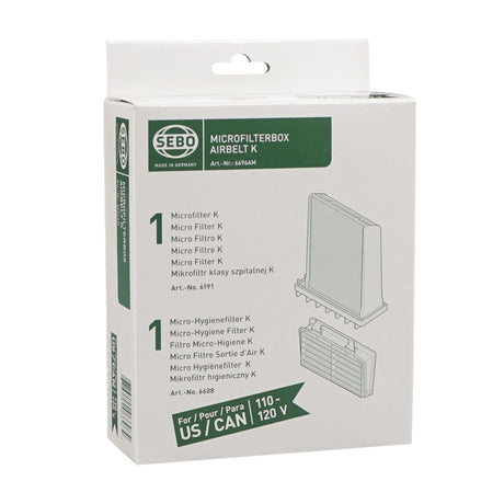 SEBO 6696AM Filter Set AIRBELT K (Green Box Only)