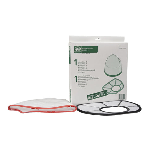 SEBO 8191AM Filter Set AIRBELT D - 1 pre-motor filter and 1 exhaust microfilter (with Green Box)