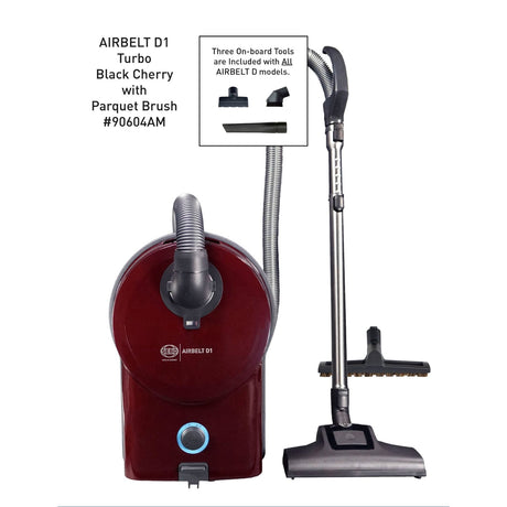 Official SEBO AIRBELT D1 Turbo canister vacuum in black cherry
