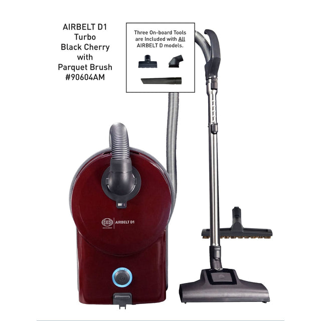 Official SEBO AIRBELT D1 Turbo canister vacuum in black cherry