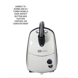 Official SEBO AIRBELT E2 on-off button and suction control on the canister body