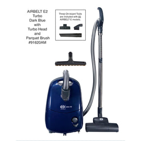 Official SEBO AIRBELT E2 Turbo dark blue 91620AM with turbo head and parquet brush