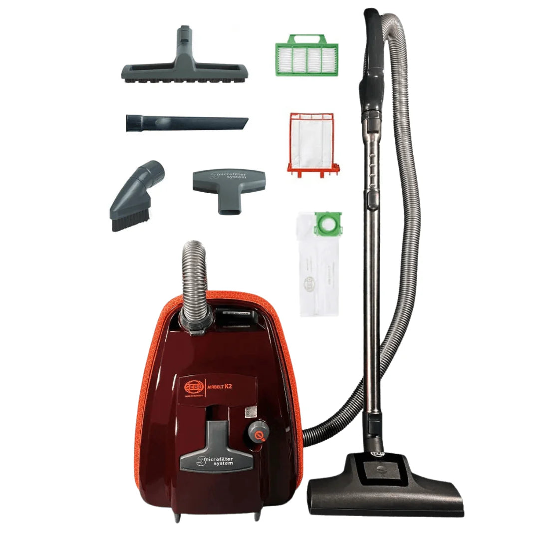 SEBO Airbelt K2 Turbo Canister Vacuum front view sold at Avon Vacuums