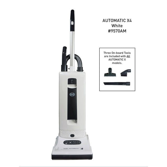 Official SEBO AUTOMATIC X4 white 9570AM with three on-board tools