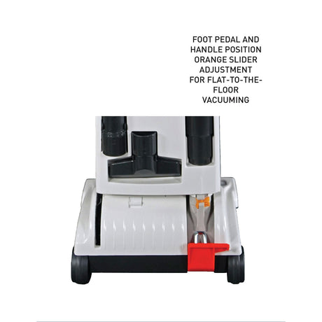 Official SEBO AUTOMATIC X4 Boost foot pedal and flat-to-the-floor handle position