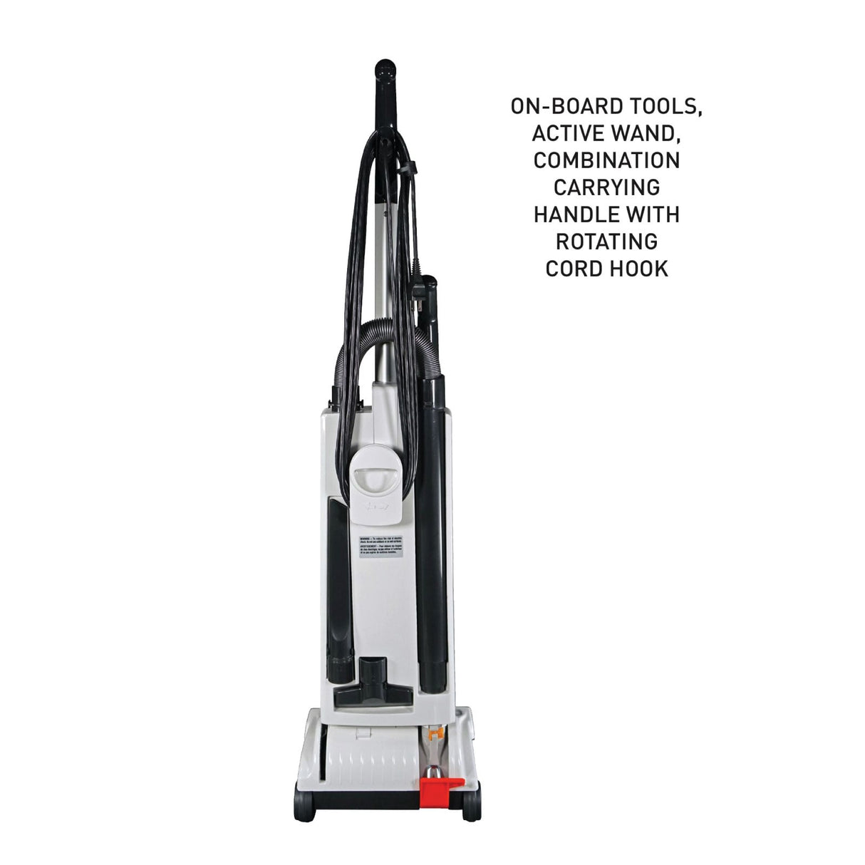 Official SEBO AUTOMATIC X4 Boost rear view with on-board tools and instant-use wand