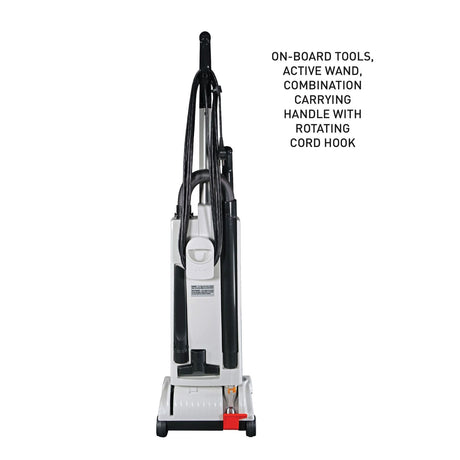 Official SEBO AUTOMATIC X4 Boost rear view with on-board tools and instant-use wand