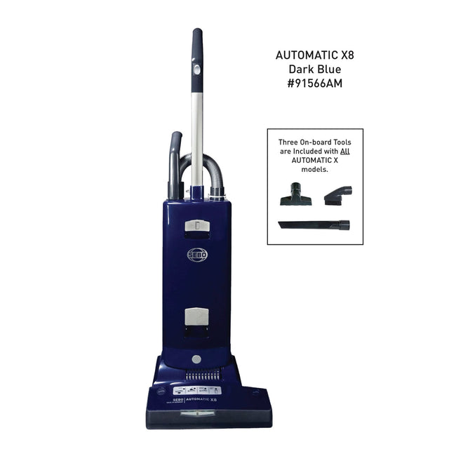 Official SEBO AUTOMATIC X8 dark blue 91566AM with three on-board tools