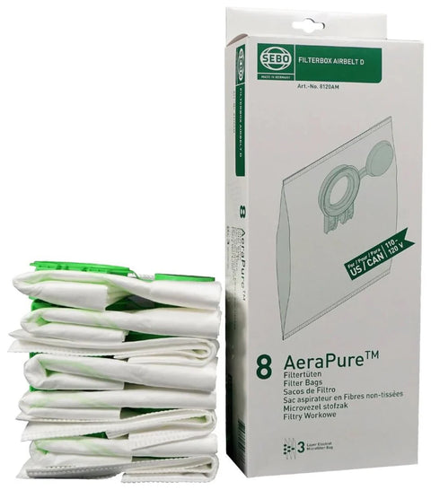 SEBO 8120AM Filterbox (8 Bags) for Airbelt D Series - Avon Vacuums