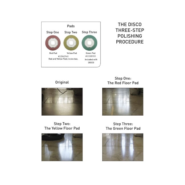 Official SEBO DISCO polishing pad steps image