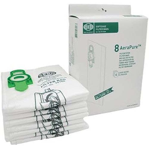 Genuine Sebo Filter Bag Box for SOFTCASE CE12 Canister Vacuums - 8-Pack - Avon Vacuums