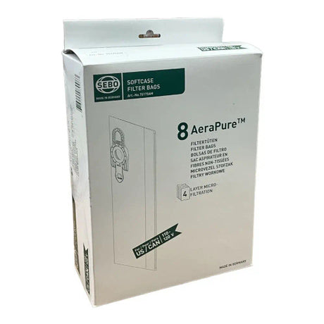 Genuine Sebo Filter Bag Box for SOFTCASE CE12 Canister Vacuums - 8-Pack - Avon Vacuums