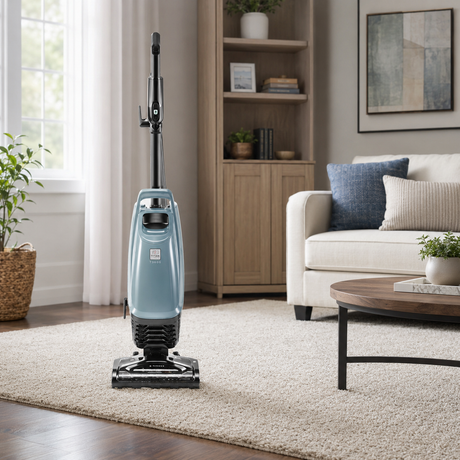 Titan T3600 HEPA bagged upright vacuum in a furnished home
