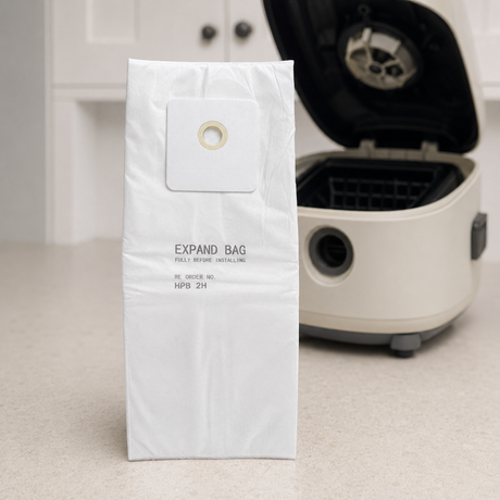VacuMaid HPB-2H HEPA Bag — Single shown in a realistic installation or maintenance setting